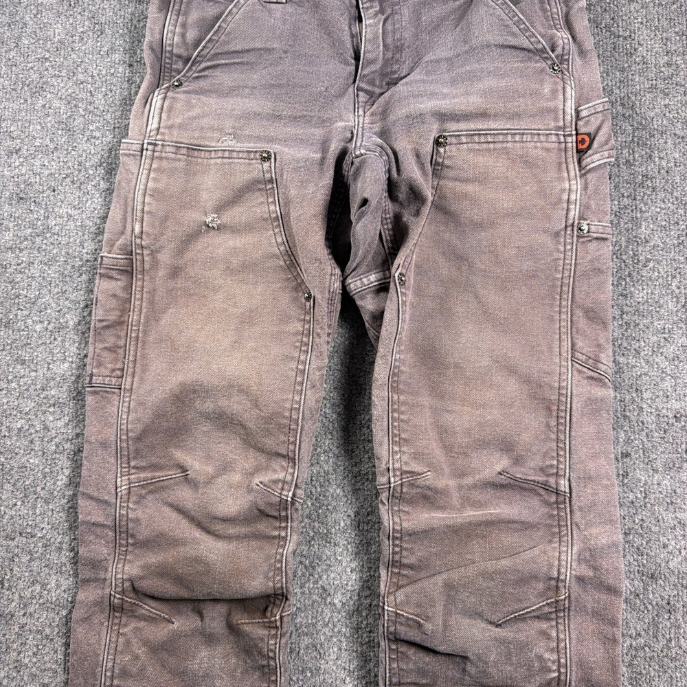 Dovetail Workwear Britt Utility Pants Womens 2x30 Plum Double Knee Distressed - Picture 4 of 16